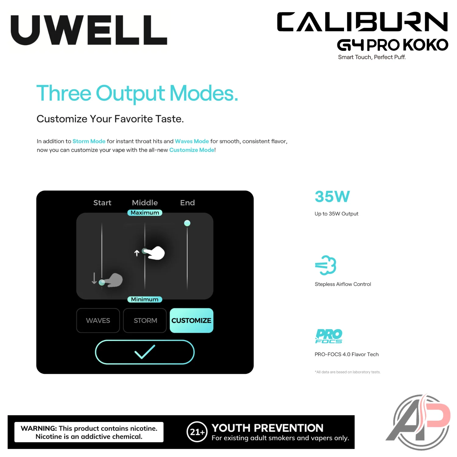 Uwell Caliburn G4 Pro Koko 35W Pod System Starter Kit Device - Image 8