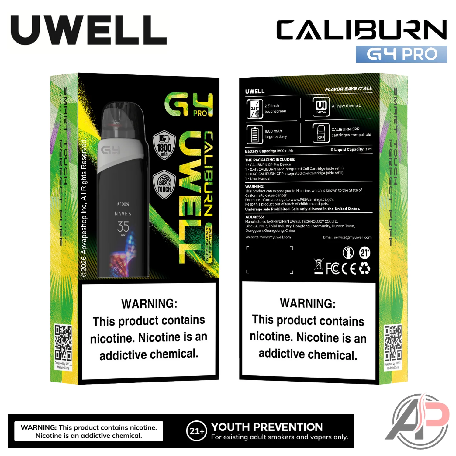 Uwell Caliburn G4 Pro Pod System Starter Kit Device - Image 3