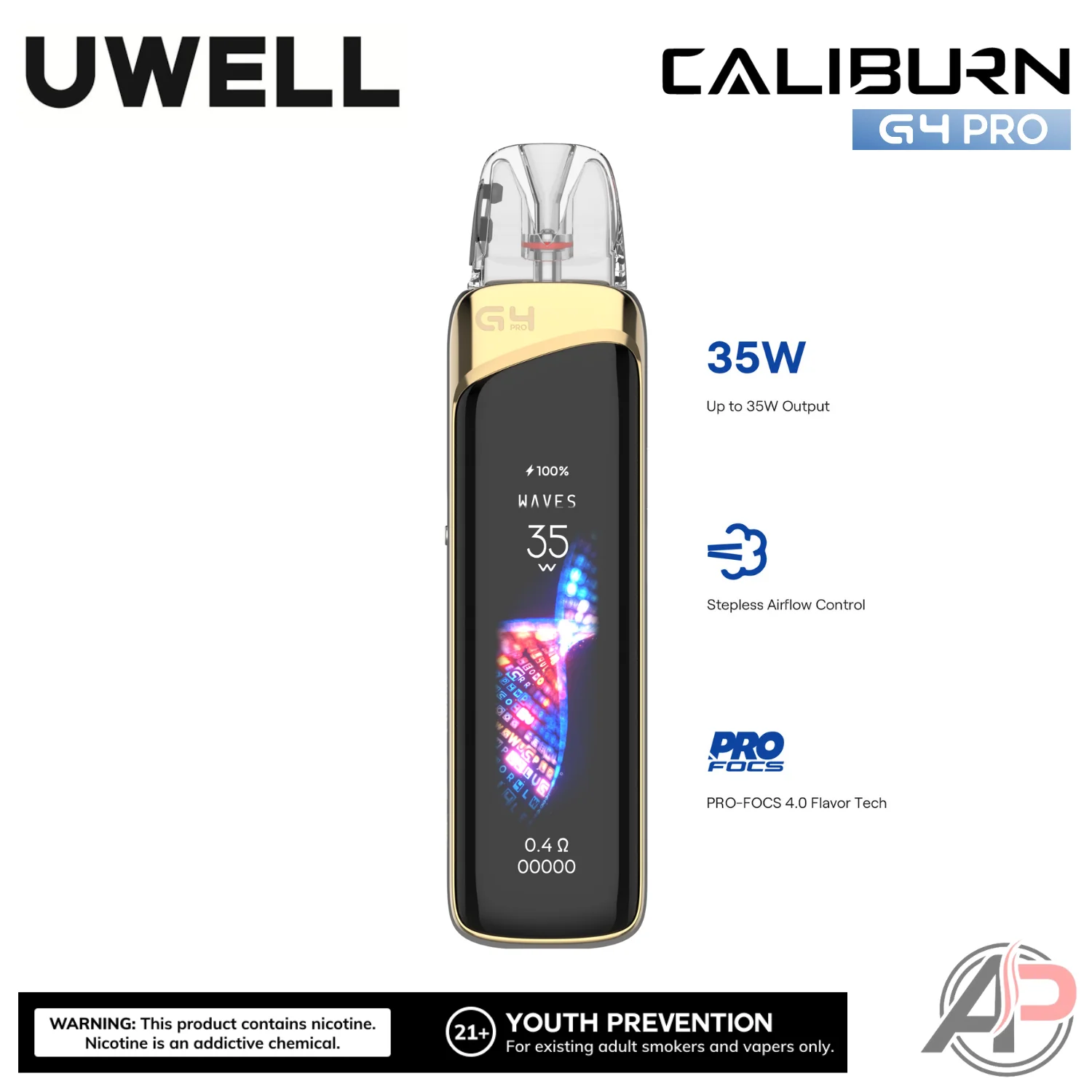 Uwell Caliburn G4 Pro Pod System Starter Kit Device - Image 4