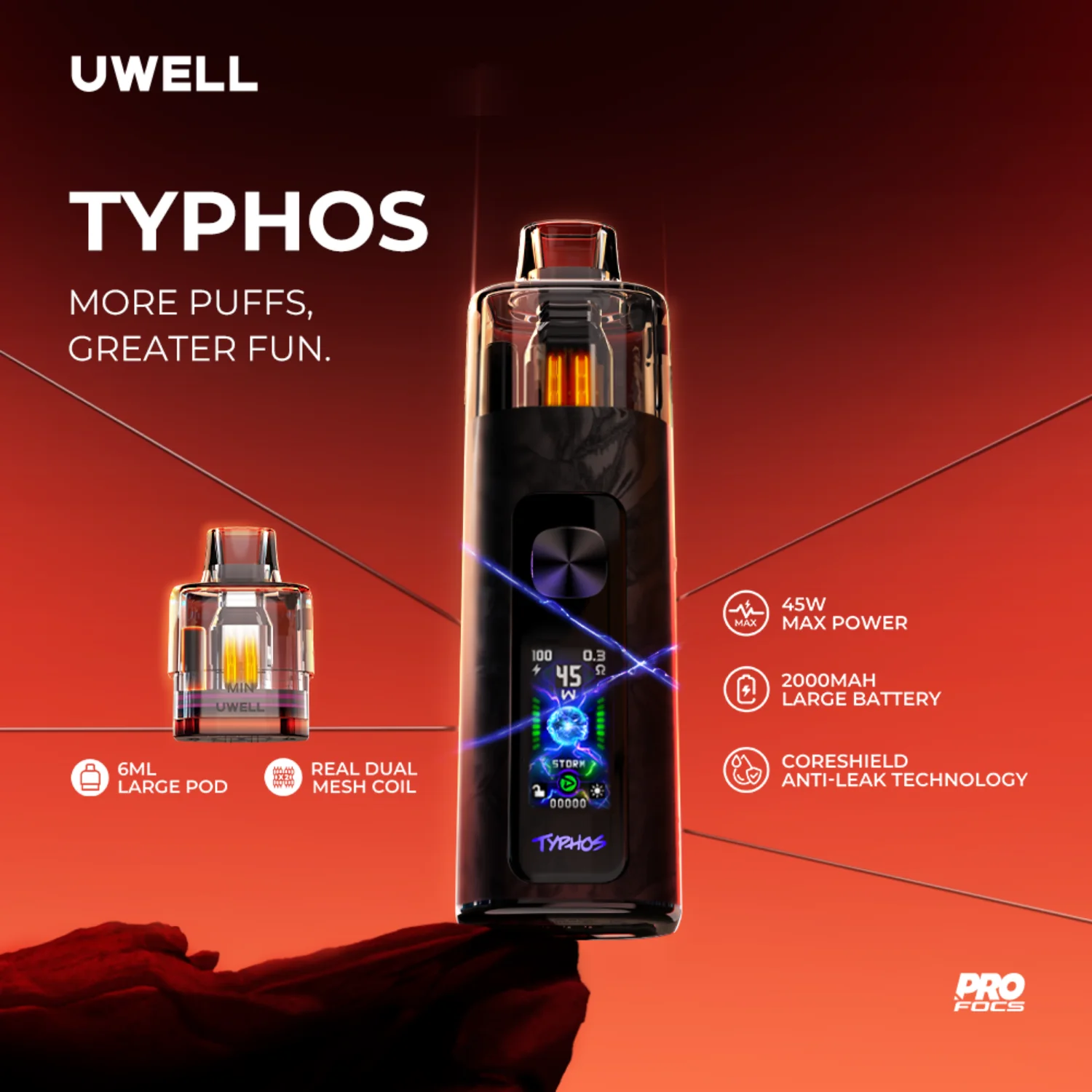 Uwell Typhos Pod System Starter Kit Device - Image 2