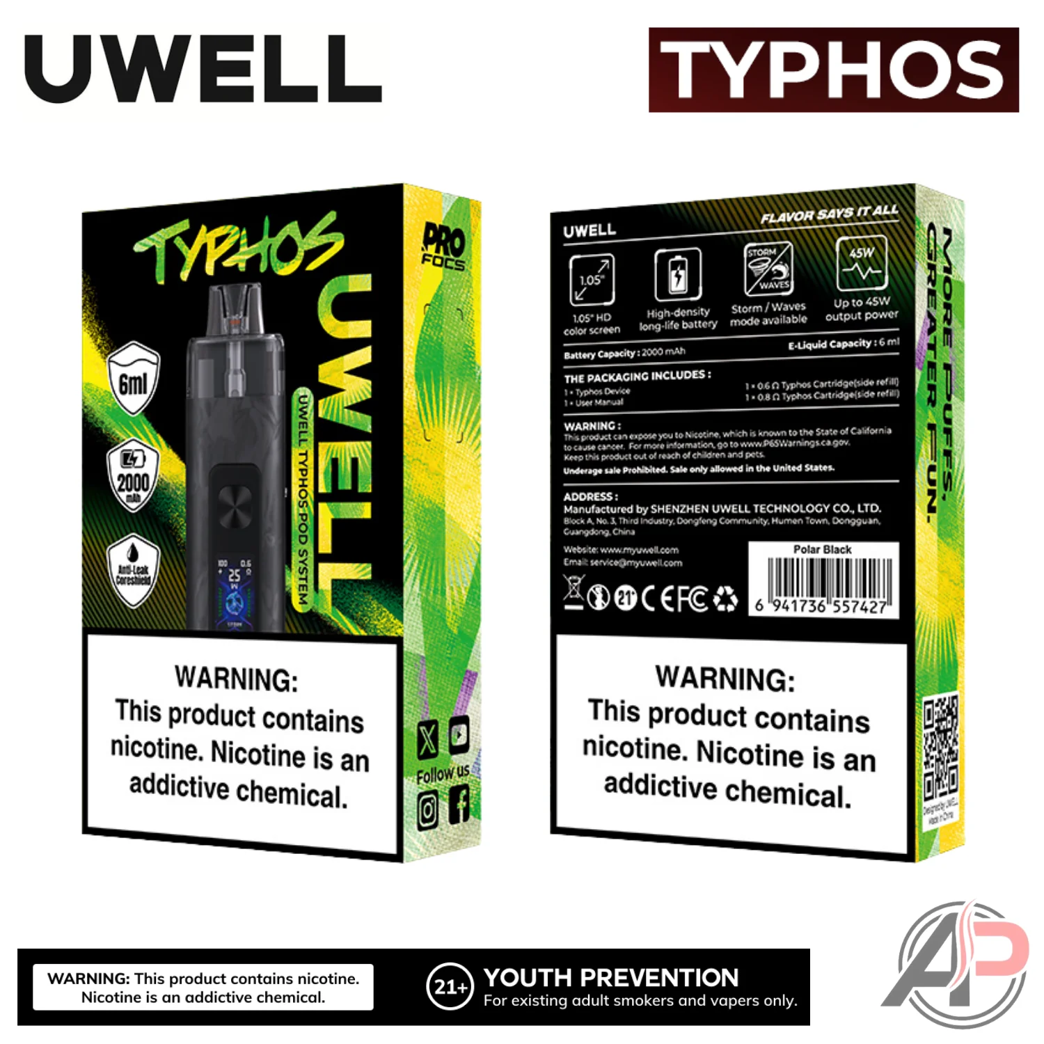 Uwell Typhos Pod System Starter Kit Device - Image 3