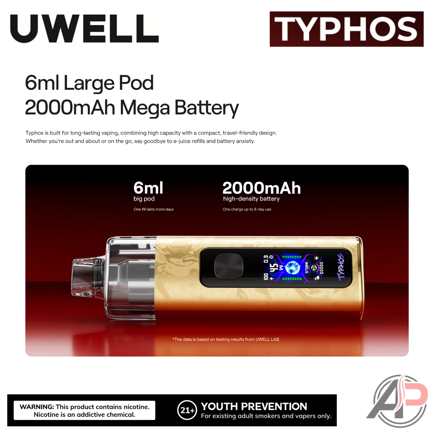 Uwell Typhos Pod System Starter Kit Device - Image 5