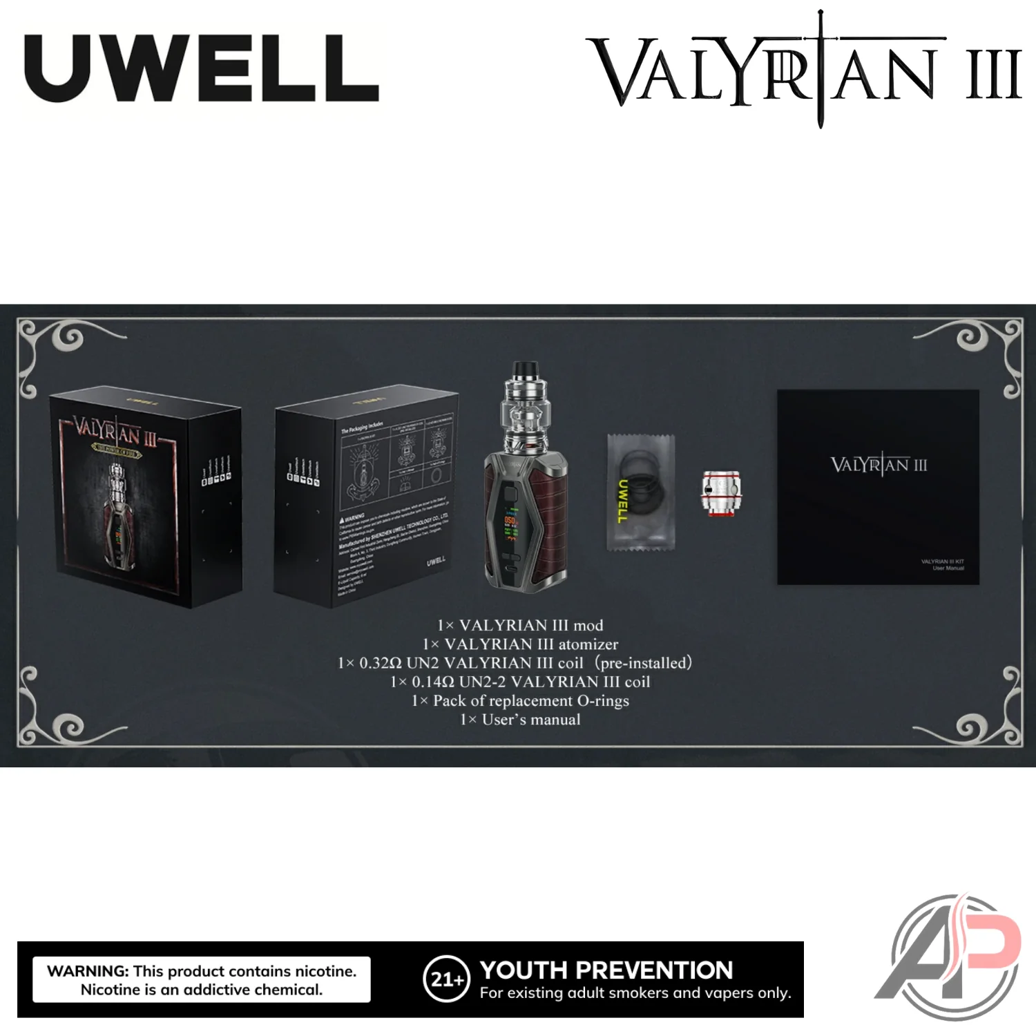 Uwell Valyrian 3 200W Box Mod Starter Kit Device - Image 10