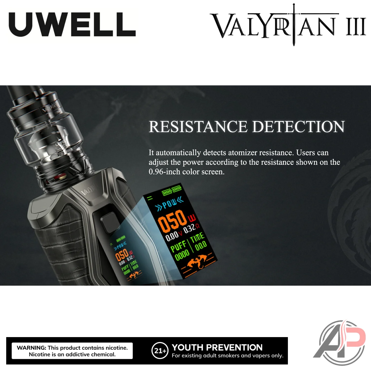 Uwell Valyrian 3 200W Box Mod Starter Kit Device - Image 5