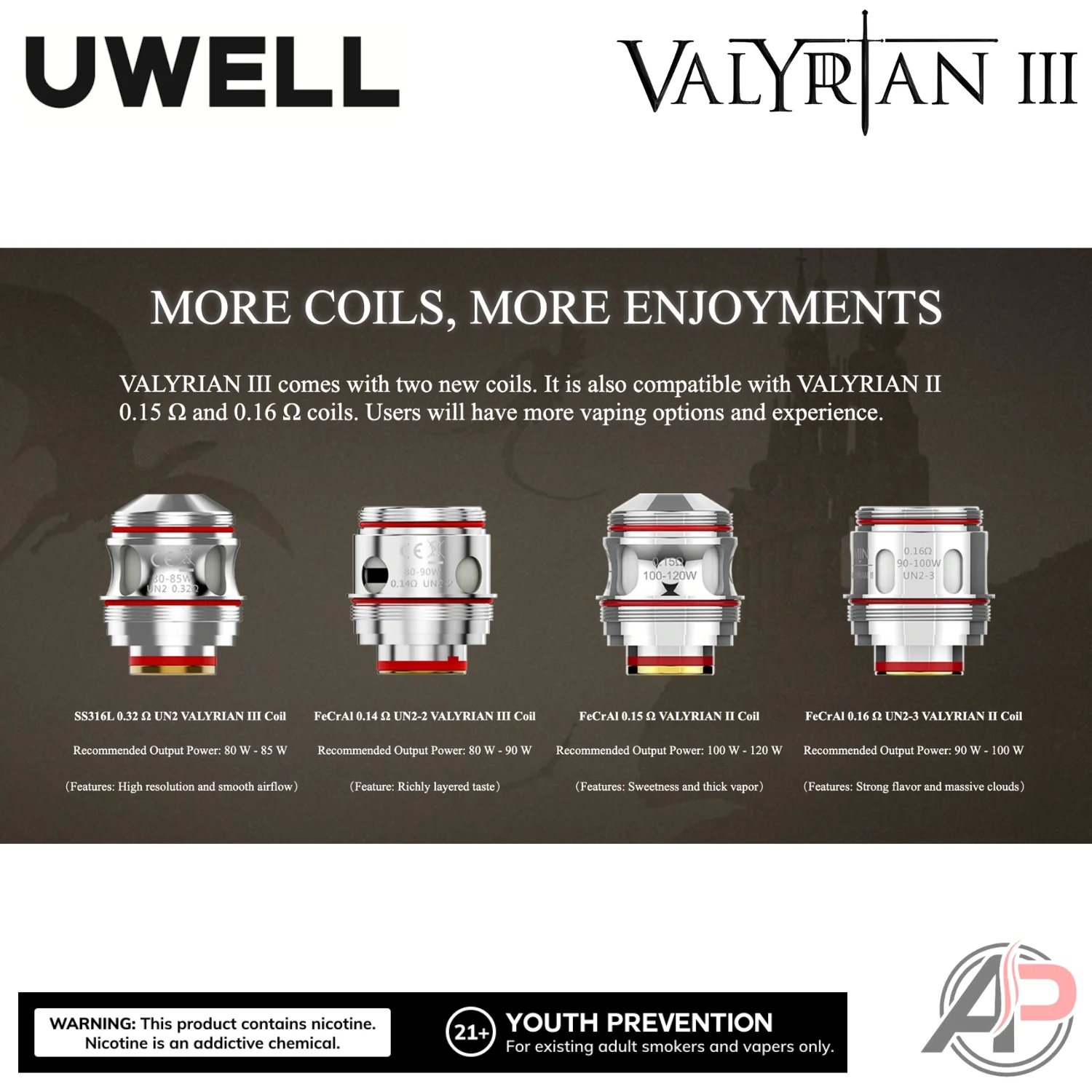 Uwell Valyrian 3 200W Box Mod Starter Kit Device - Image 7