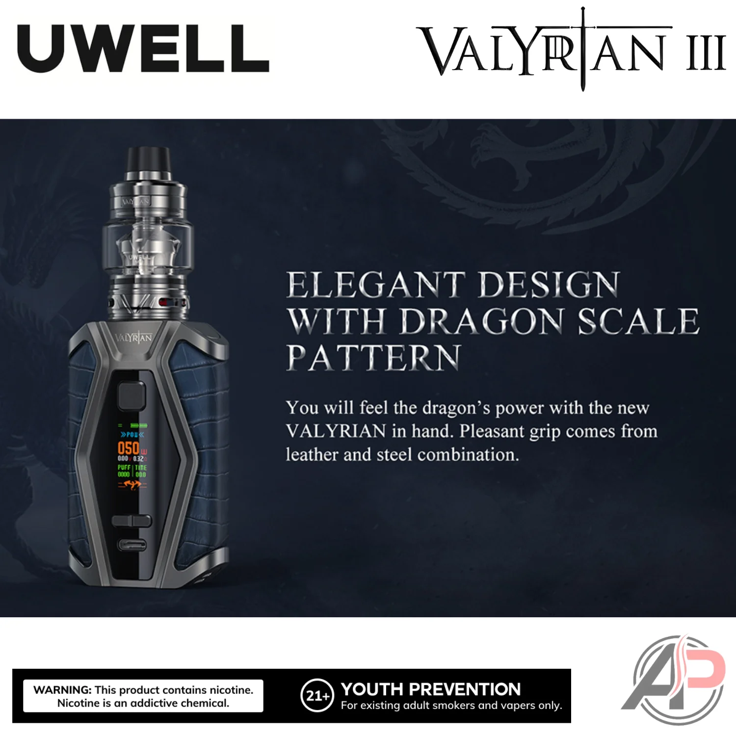 Uwell Valyrian 3 200W Box Mod Starter Kit Device - Image 9