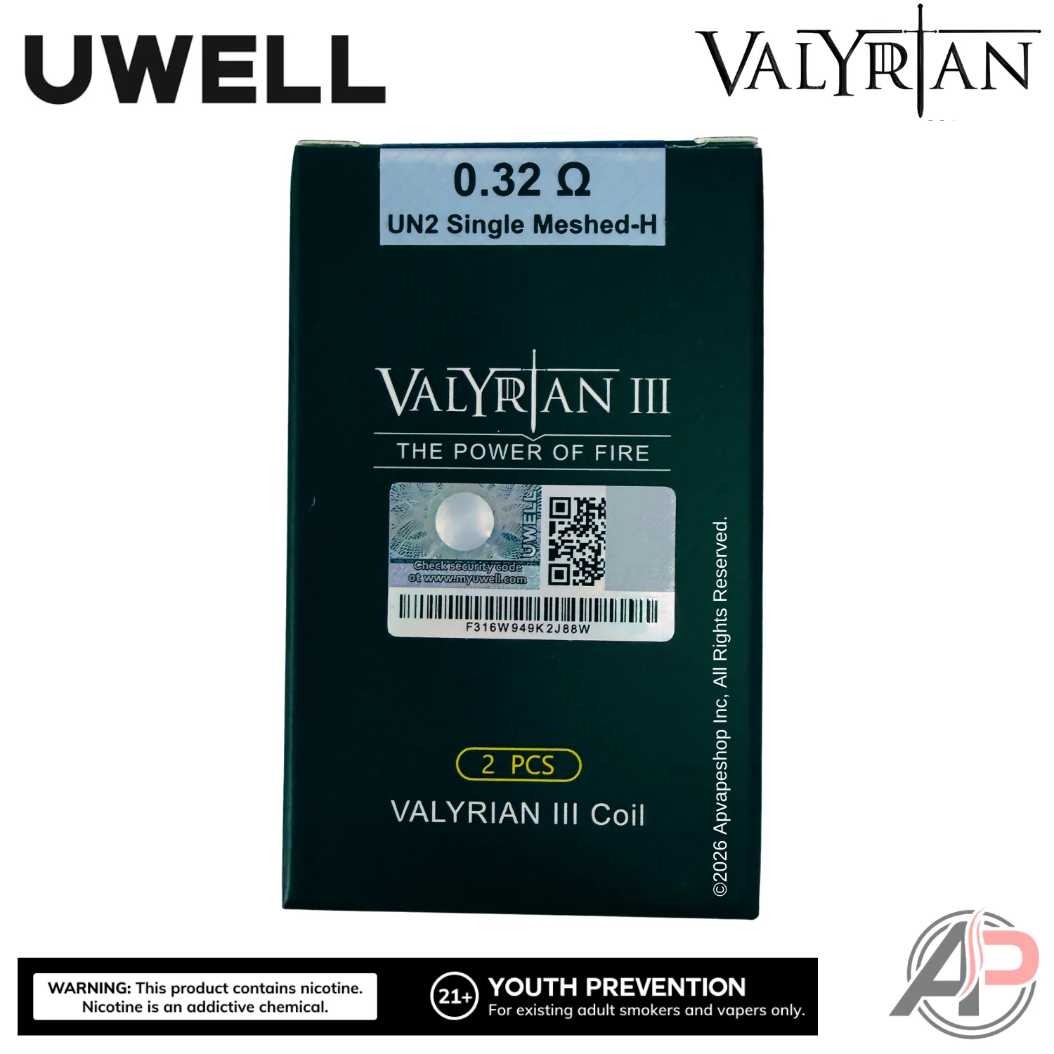 Uwell Valyrian 3 Replacement Coils 2 Pack - Image 2