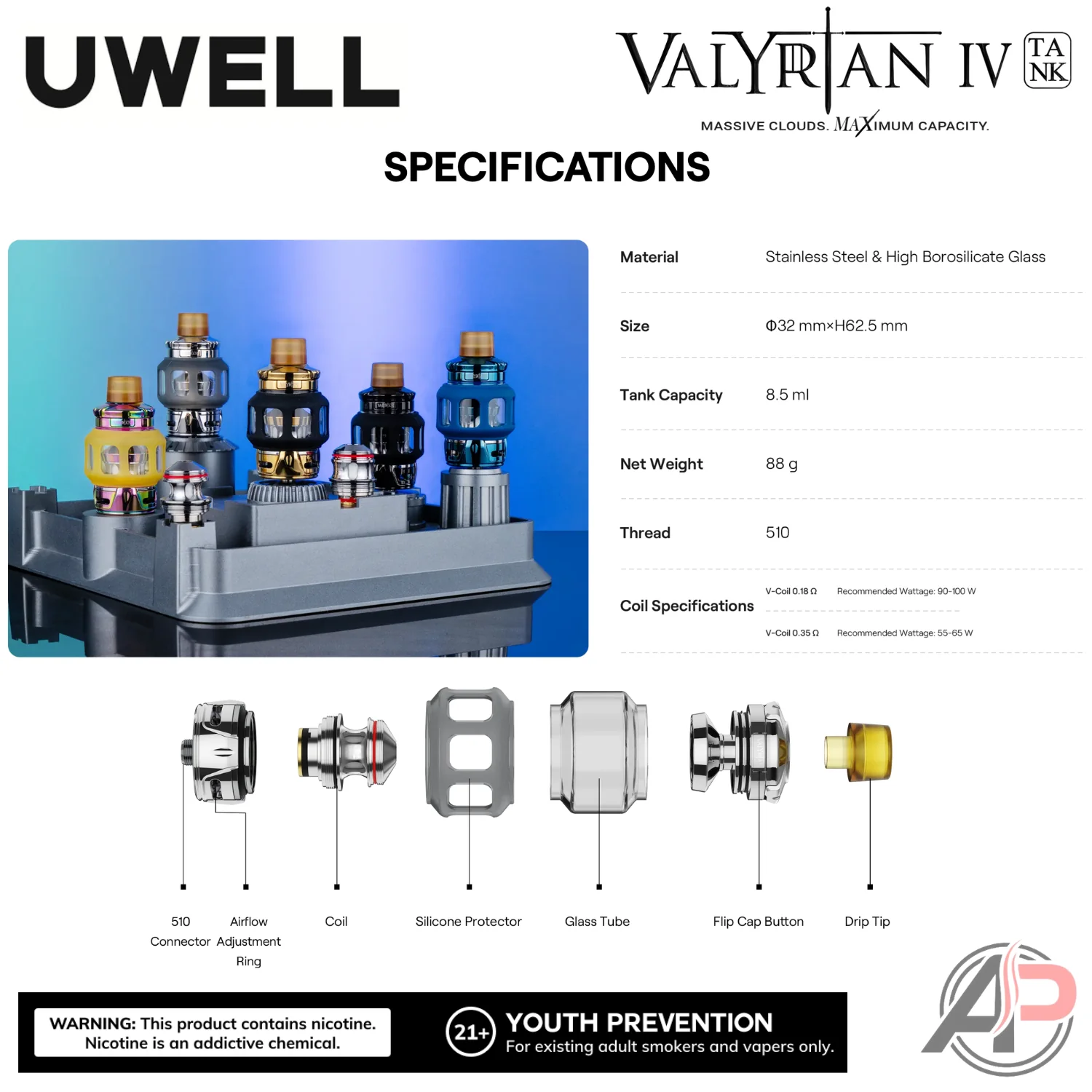 Uwell Valyrian IV Vape Tank - Image 5