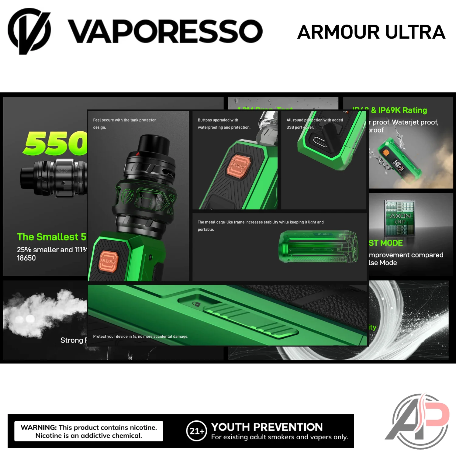 Vaporesso Armour Ultra 100W Starter Kit Device - Image 3