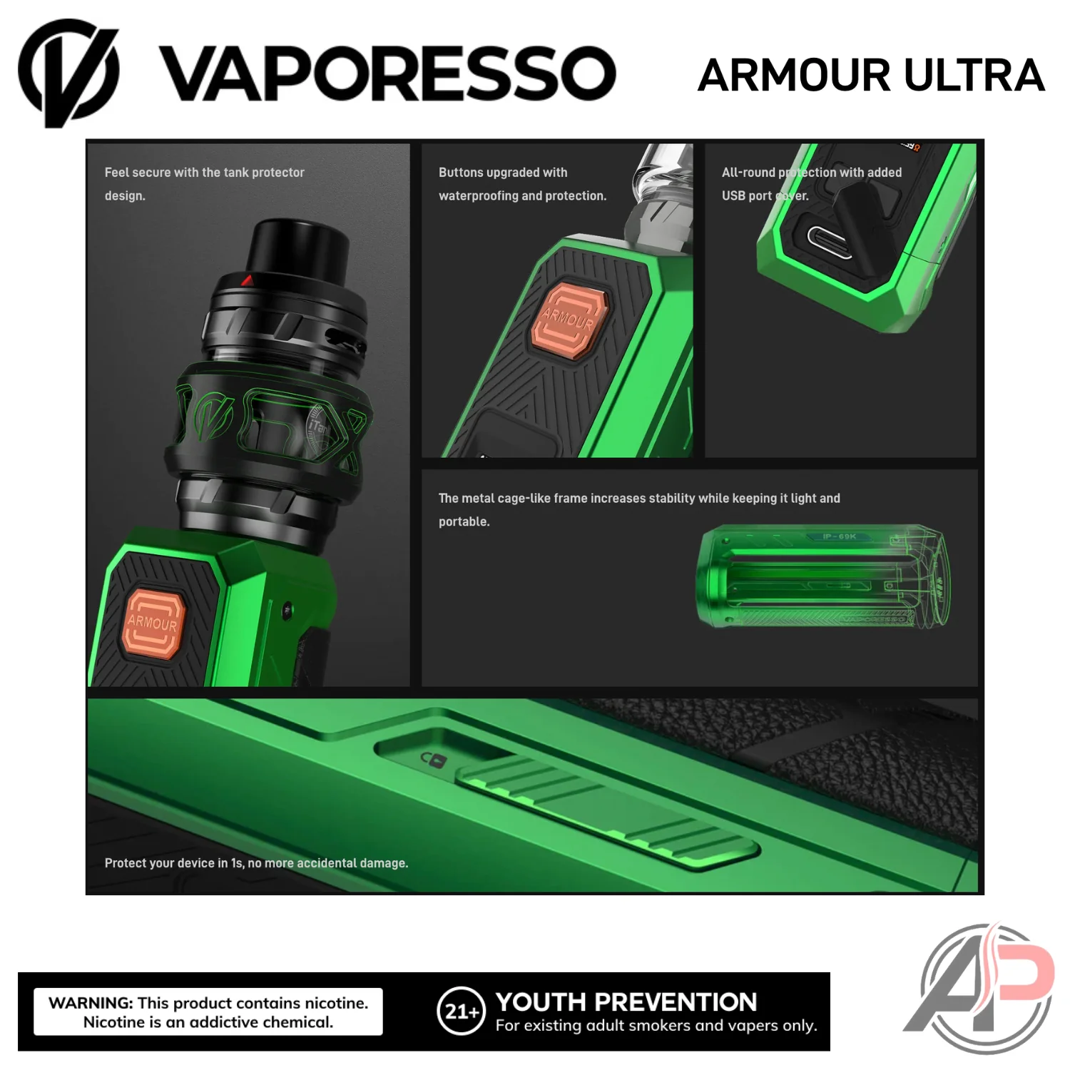 Vaporesso Armour Ultra 100W Starter Kit Device - Image 4