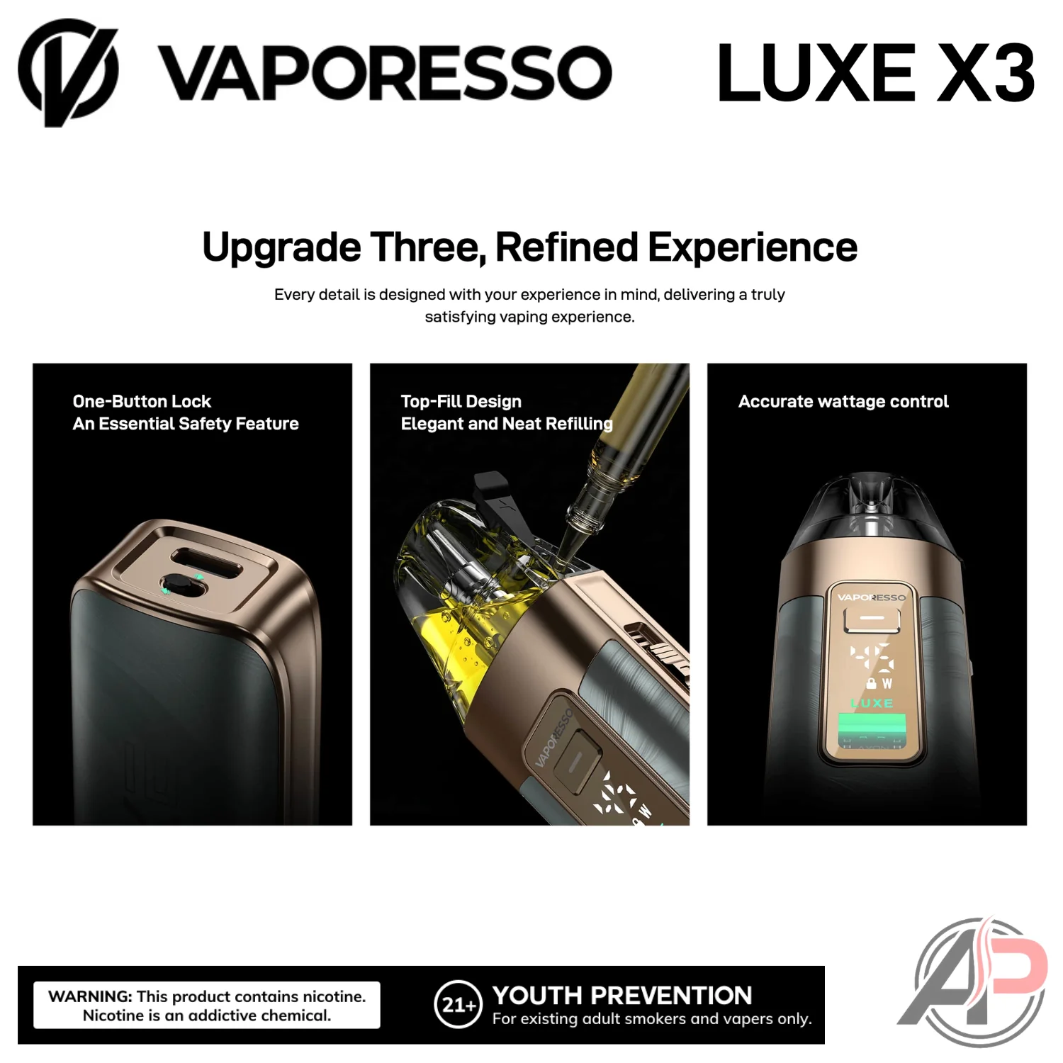 Vaporesso Luxe X3 45w Pod System Starter Kit Device - Image 5