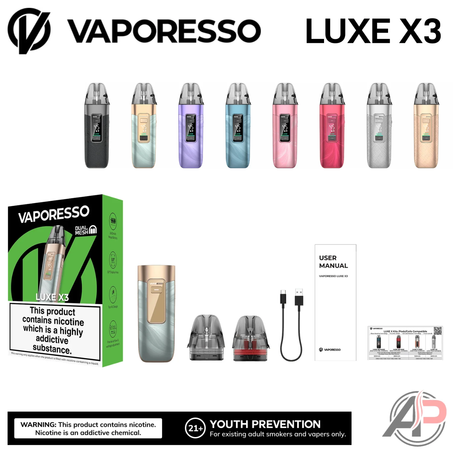 Vaporesso Luxe X3 45w Pod System Starter Kit Device - Image 7