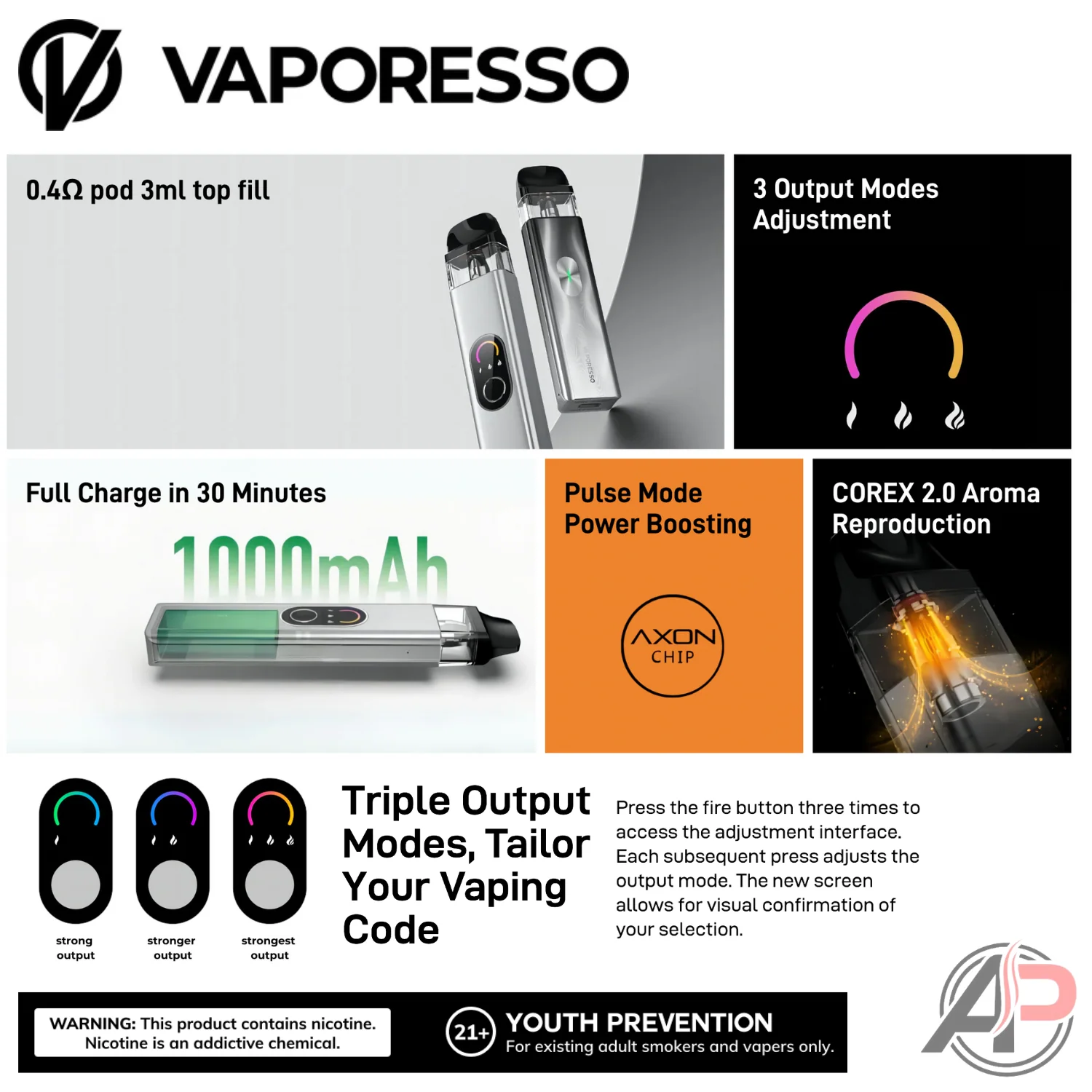 Vaporesso Xros 4 Pod System Starter Kit Device - Image 3