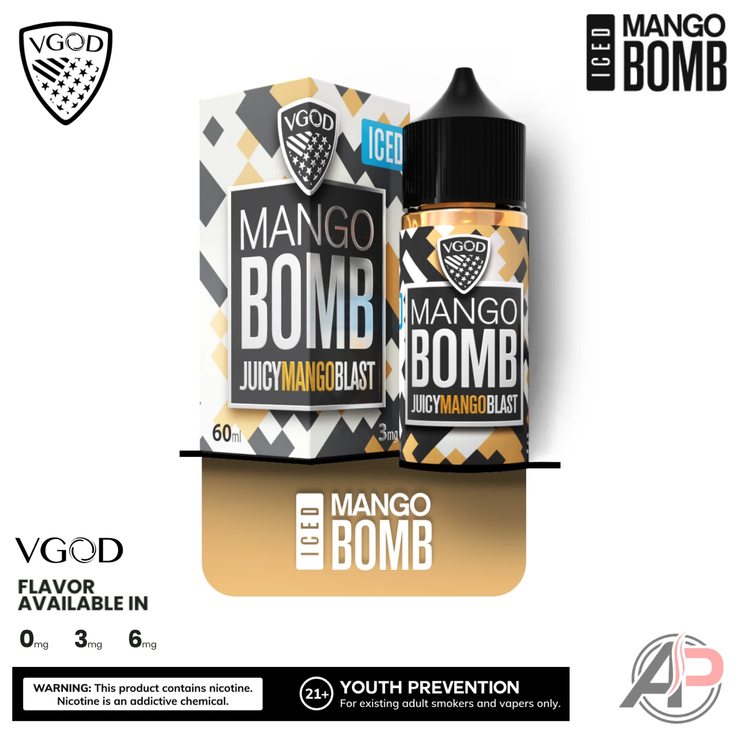 Vgod Iced Mango Bomb E-Liquid 60mL - Image 2