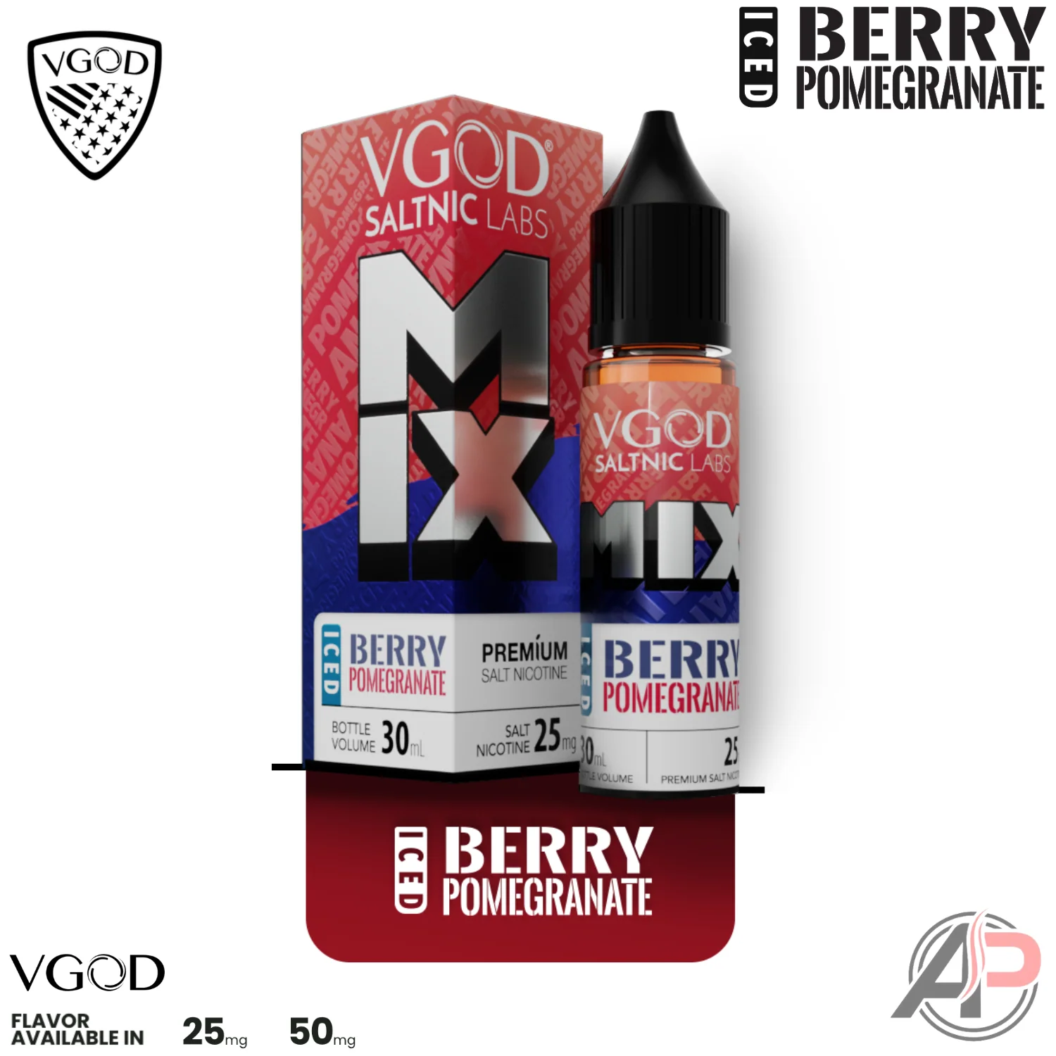 VGOD Mix Iced Berry Pomegranate 30mL Salt Nic - Image 2