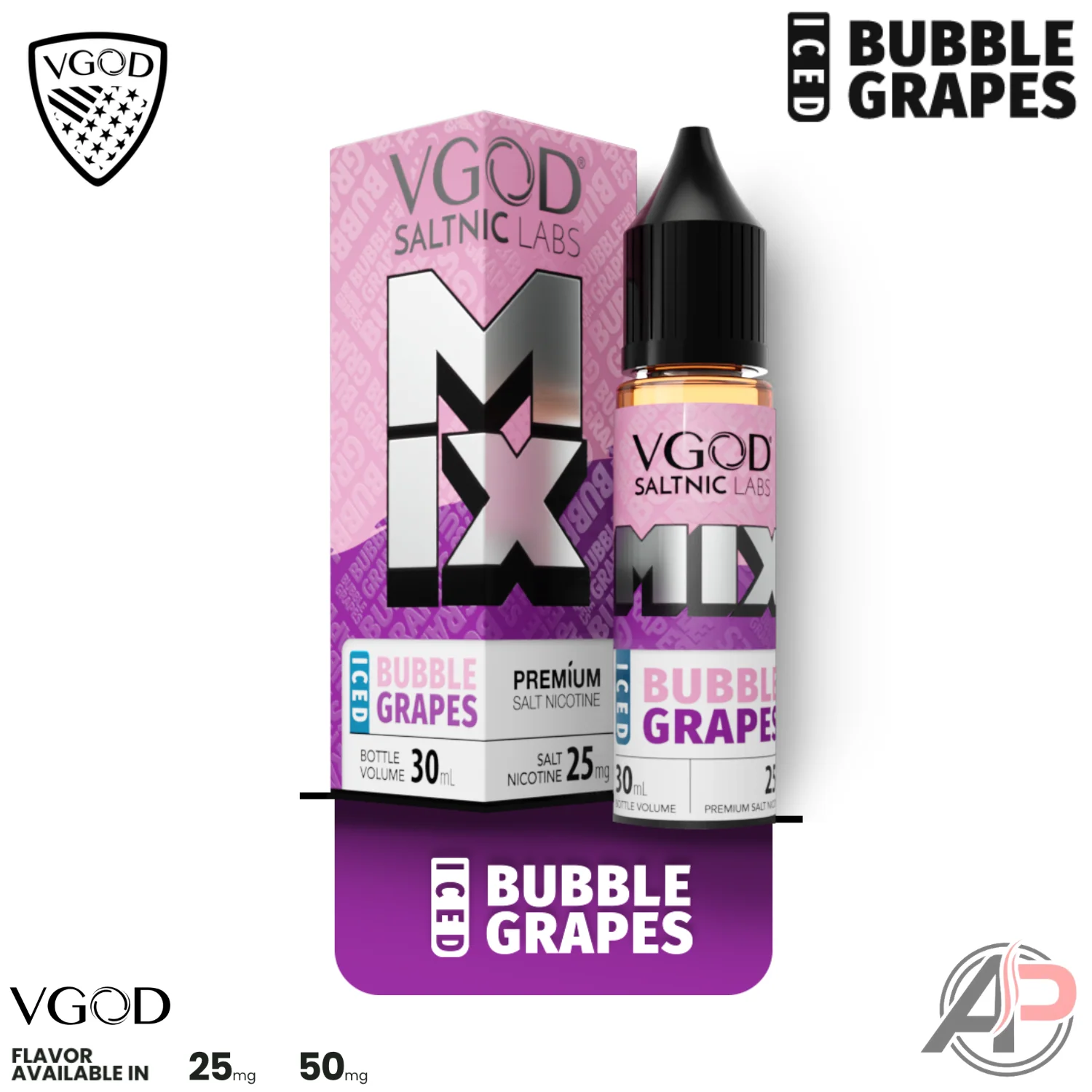 VGOD Mix Iced Bubble Grapes 30mL Salt Nic - Image 2
