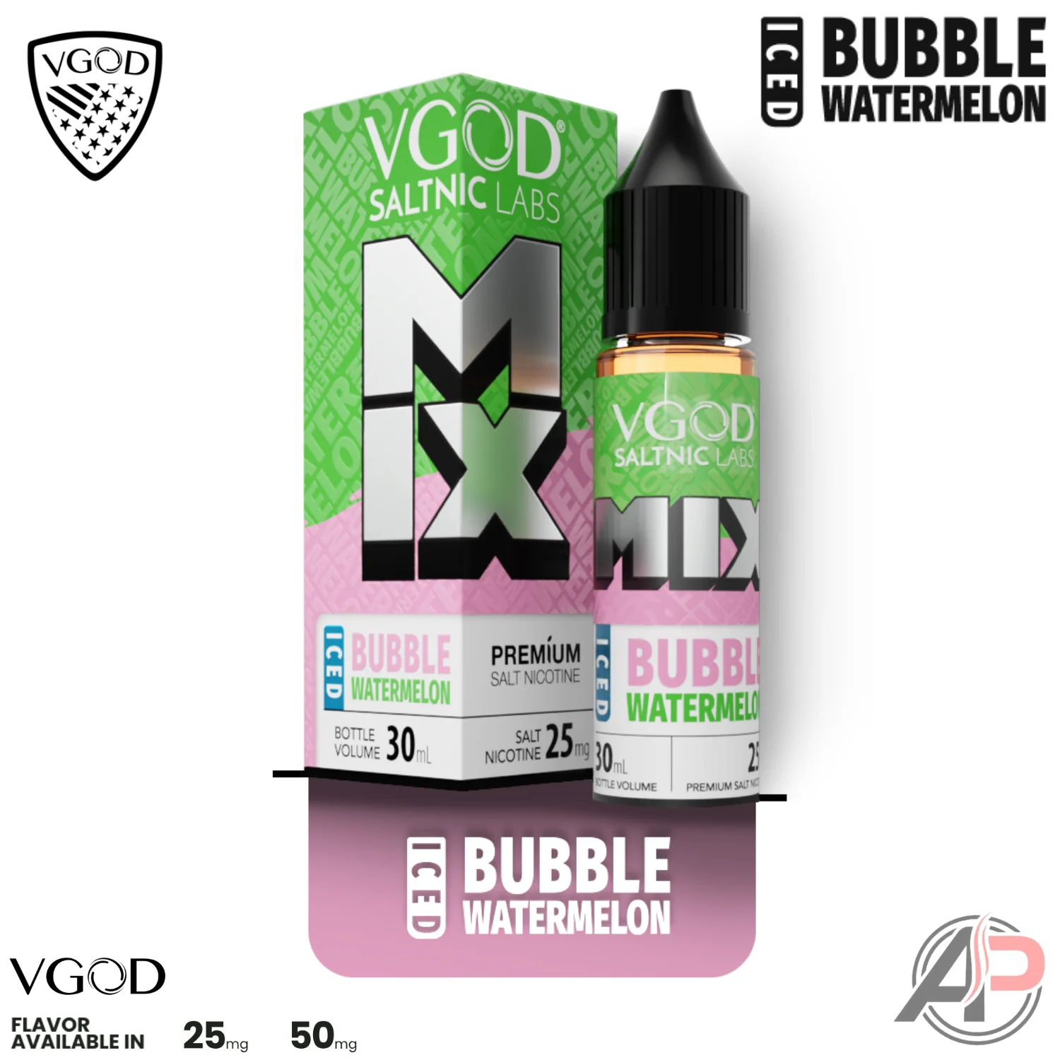 VGOD Mix Iced Bubble Watermelon 30mL Salt Nic - Image 2