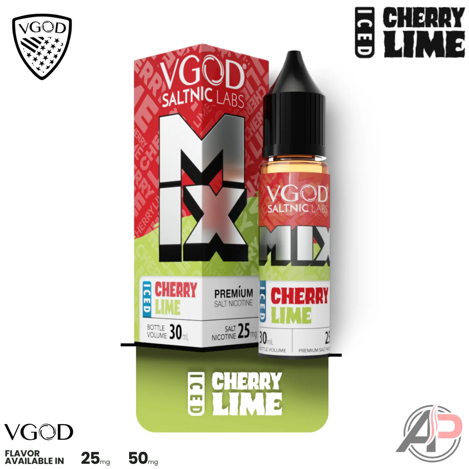 VGOD Mix Iced Cherry Lime 30mL Salt Nic - Image 2