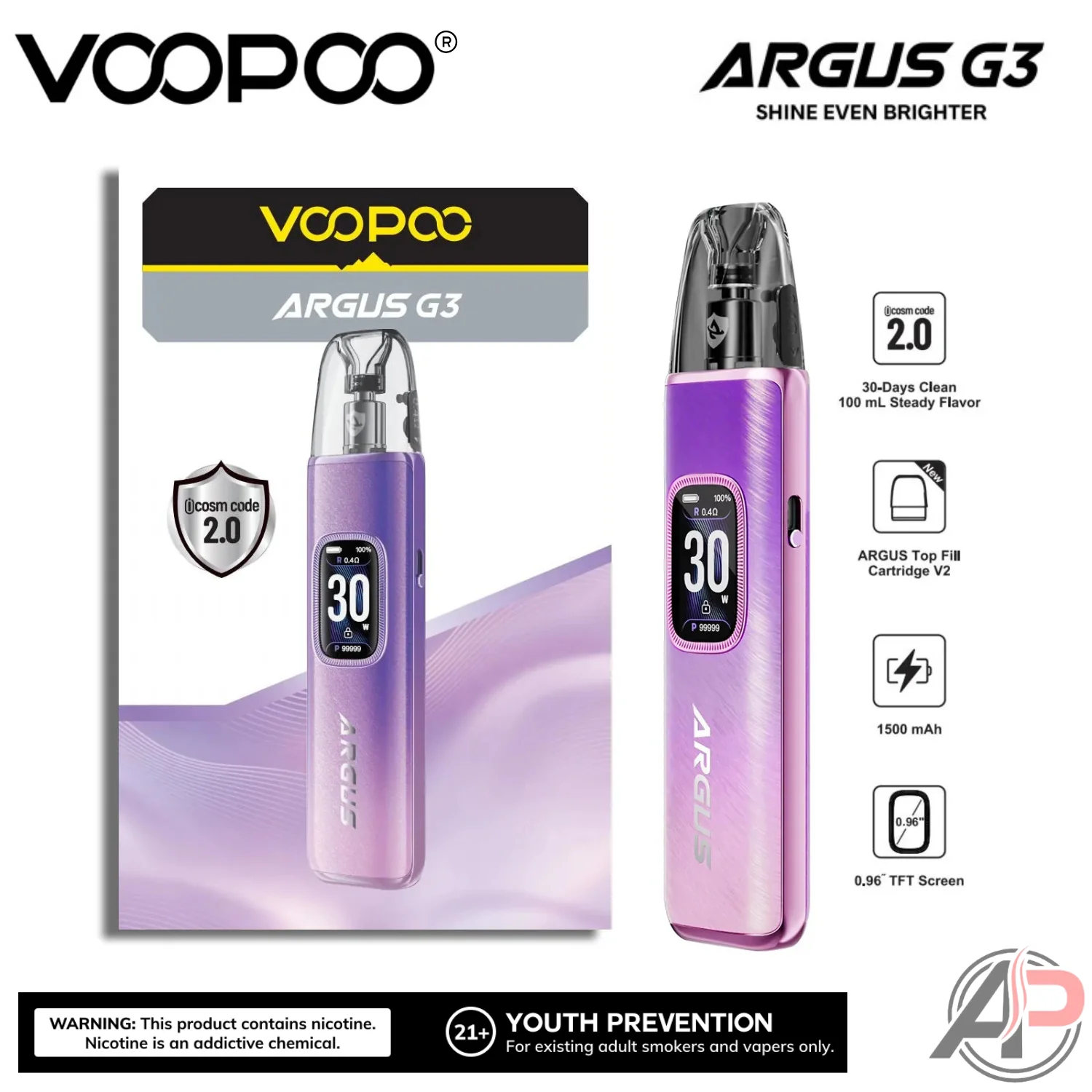 Voopoo Argus G3 30w Pod System Starter Kit Device - Image 13