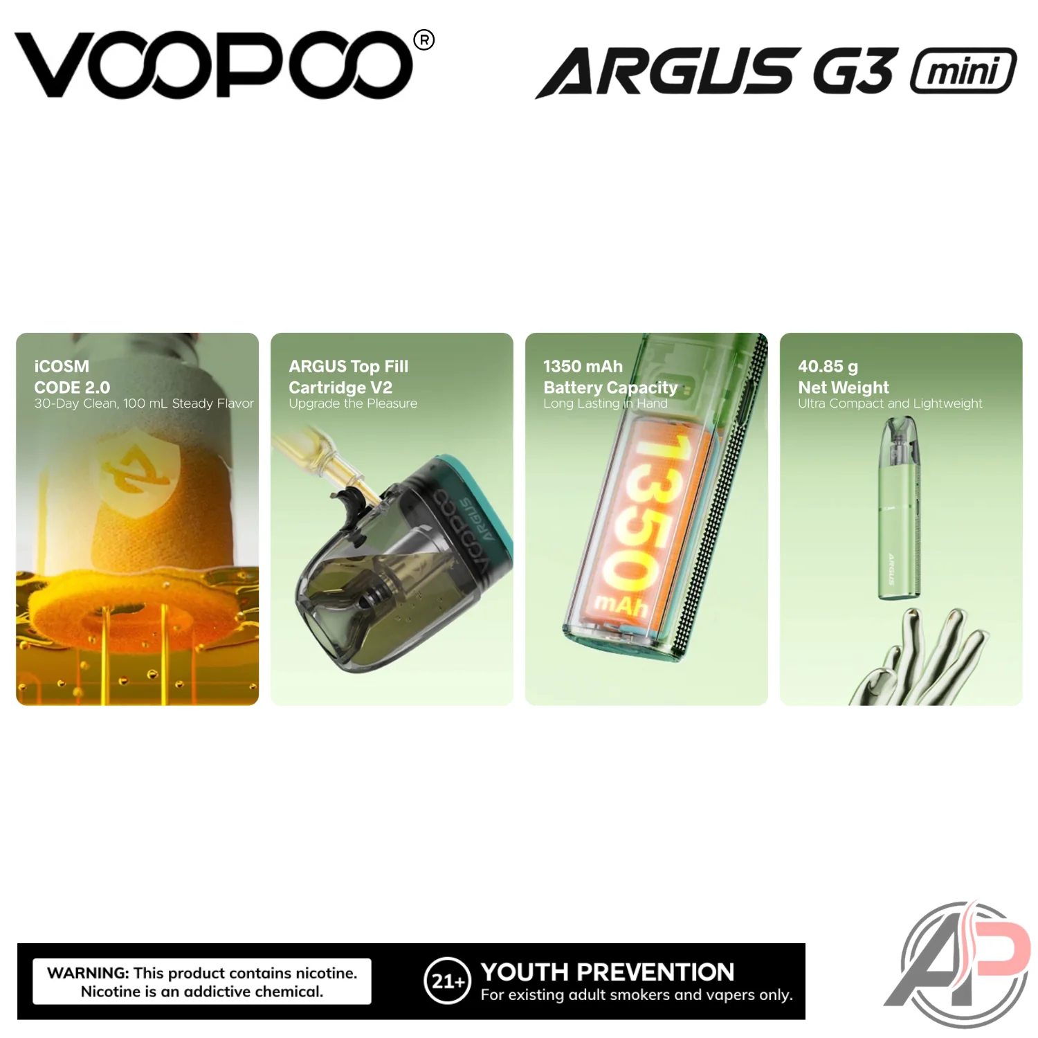 Voopoo Argus G3 Mini Pod System Starter Kit Device - Image 3
