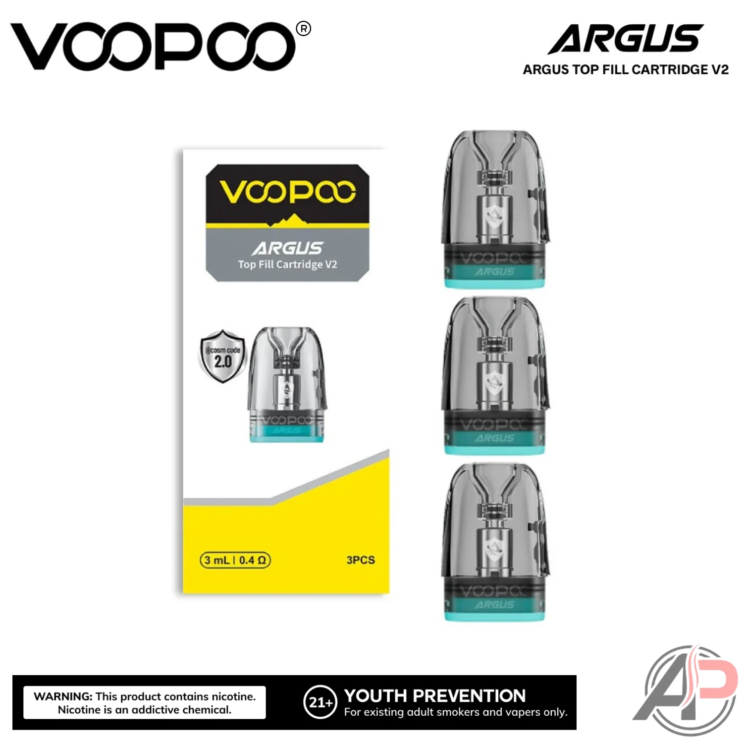 Voopoo Argus V2 Top Fill Replacement Pods 3 Pack - Image 3