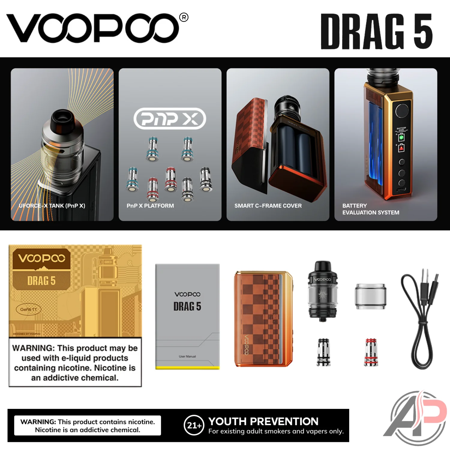 Voopoo Drag 5 177w Box Mod Starter Kit Device - Image 3