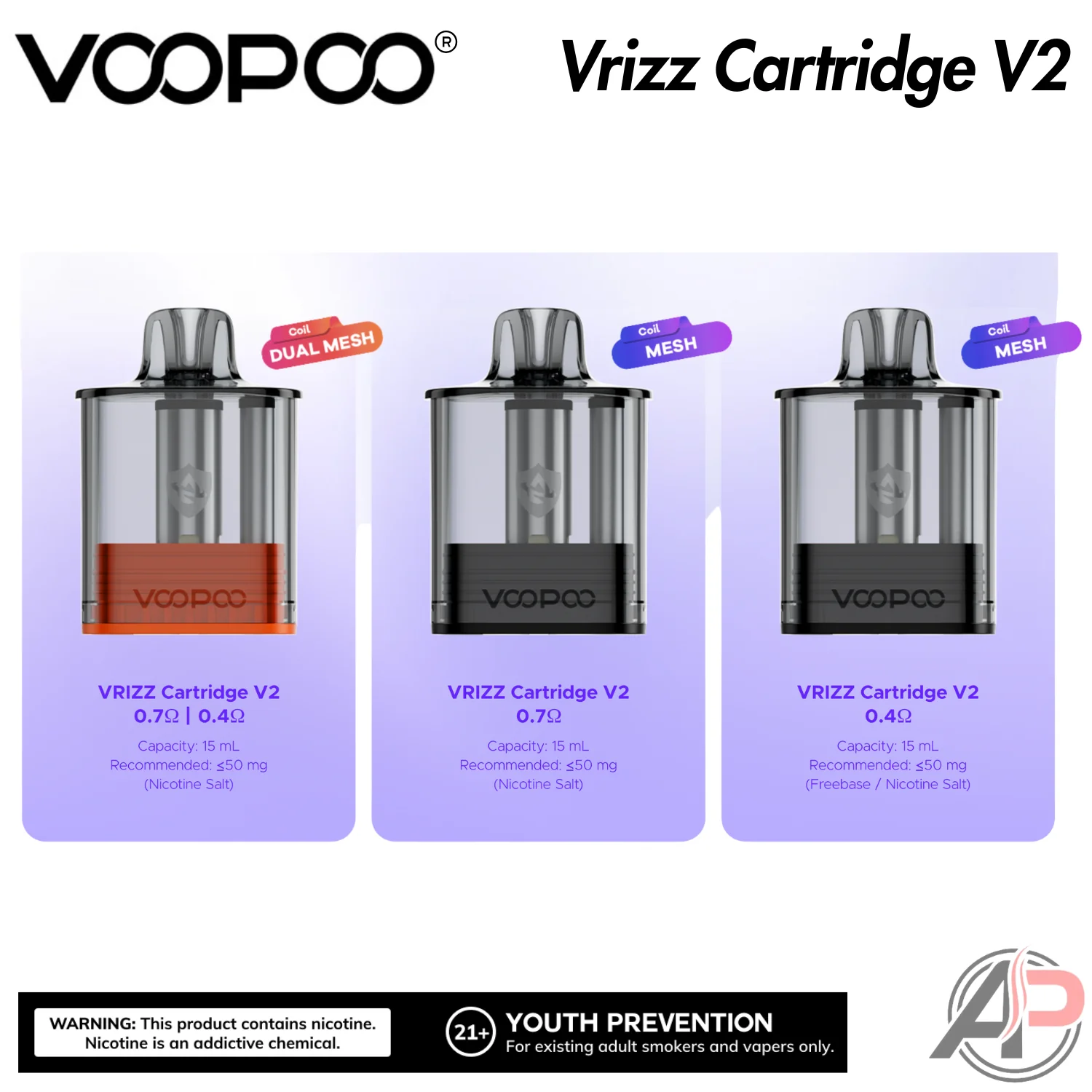 Voopoo Vrizz 2 Replacement Pod Cartridges 2 Pack - Image 3