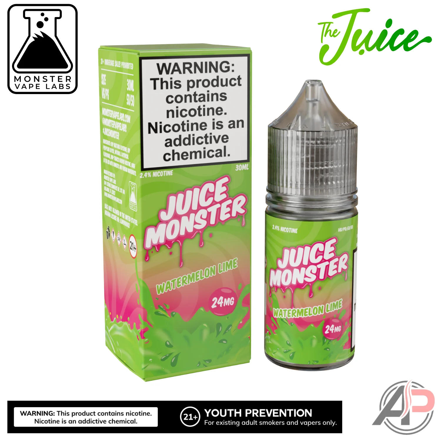 Watermelon Lime E-Liquid By Juice Monster Vape Labs 100mL - Image 2