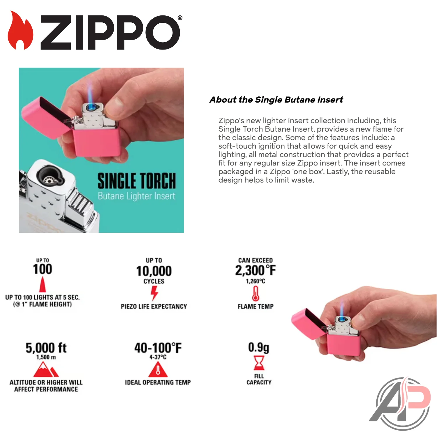 Zippo Single Torch Butane Lighter Insert - Image 3